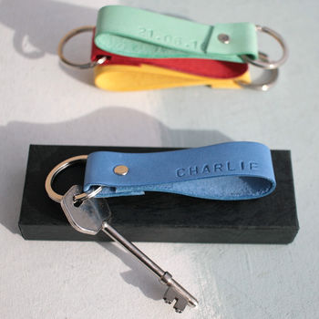 Colourful Personalised Leather Keyring, 2 of 7