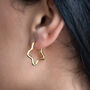 Star Shaped Gold Non Tarnish Hoop Earrings, thumbnail 2 of 4