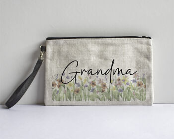 Personalised Floral Linen Pouch, 4 of 7