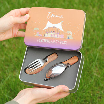 Personalised Music Festival Cutlery Tin Gift, 7 of 8