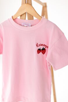 Personalised Embroidered Summer Strawberry T Shirt, 9 of 9