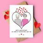 Anniversary Personalised Couple Portrait Love Card, thumbnail 5 of 7