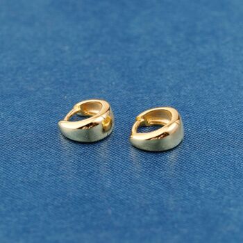Thick Gold Huggie Hoops, 12 Mm Huggie Hoop Earrings, Minimalistic Hoops, 6 of 7