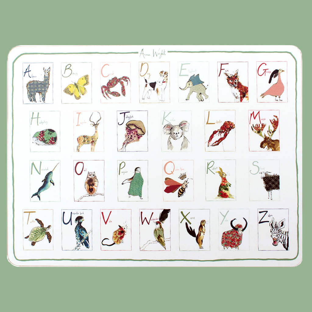 Children's Alphabet Placemat By Anna Wright | notonthehighstreet.com