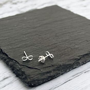 Sterling Silver Infinity Symbol Stud Earrings, 2 of 6