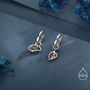 Sterling Silver Anatomical Brain And Heart Asymmetric Huggie Hoop Earrings, thumbnail 2 of 12