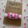 Sweet Sixteen Crochet 16th Birthday Card Handmade, thumbnail 1 of 12