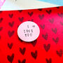 Hand Stamped I Love You Pocket Token Valentines Day Gift, thumbnail 3 of 4