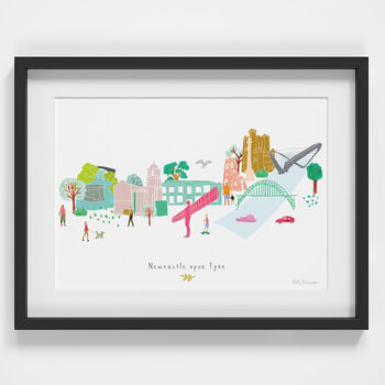 Newcastle Upon Tyne Skyline Cityscape Art Print, 2 of 3