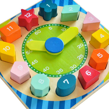 Wooden Teaching Clock And Shape Sorter Puzzle, 7 of 11