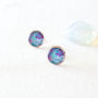 Blue And Magenta Galaxy Earrings, thumbnail 2 of 8