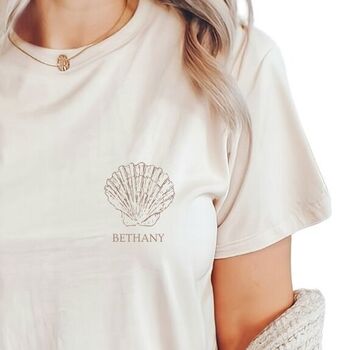 Seashells Personalised Hen Party T Shirt, 2 of 3