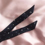 Navy Star Print Silk Tess Hair Ribbon, thumbnail 3 of 3