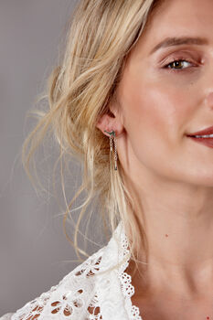 Sterling Silver Melting Drop Earrings – British Designer Jewellery, 8 of 9