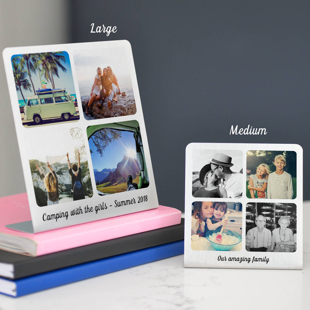 Personalised Silver Metal Freestanding Collage Print By A Type Of Design