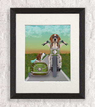 Beagle Chopper, Motorbike Art Print, Framed Or Unframed, 3 of 6