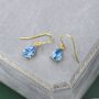 Sterling Silver Topaz Blue Cz Droplet Drop Earrings, thumbnail 8 of 12