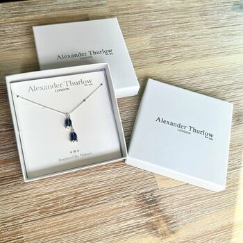 White Open Snowdrop January Birth Flower Necklace, 4 of 4