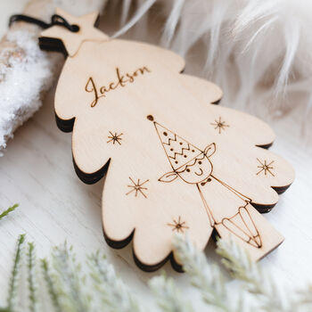 Personalised Elf And Christmas Tree Decoration, 2 of 2