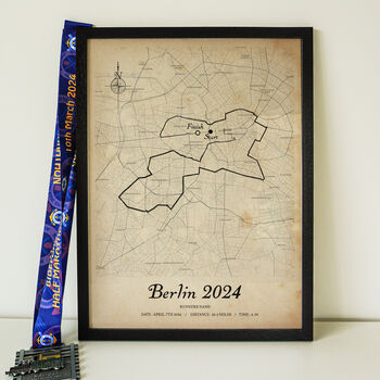 Personalised Vintage Route Map Art For Any Run, 7 of 7