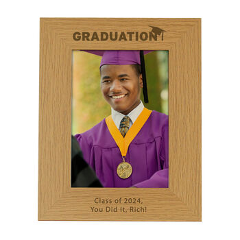 Personalised Graduation 5x7 Oak Photo Frame, 3 of 4
