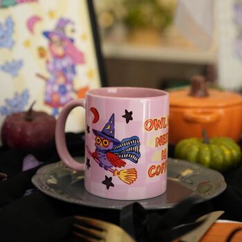 Owl You Need Is Coffee Mug – Funny Halloween Cup, 6 of 9