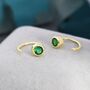 Emerald Green 4mm Cz Huggie Hoop Earrings, thumbnail 3 of 11