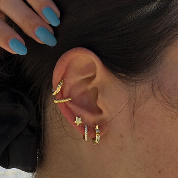 Croissant 14k Gold Plated Ear Cuff, 6 of 7
