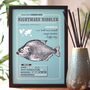 Funny Piranha Art Print, Fish Fact File, thumbnail 1 of 4