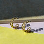 Gold Plated Figaro Chain Open Adjustable Ring, thumbnail 7 of 8