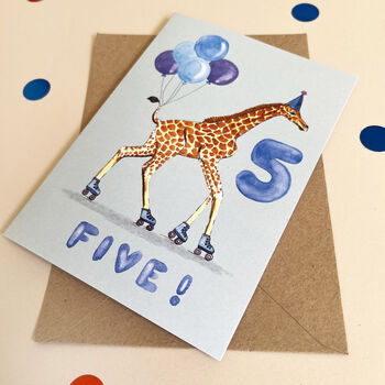 Giraffe 5th Birthday Card, 5 of 5