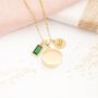Personalised Engraved Round Cremation Necklace With Birthstone, thumbnail 1 of 8