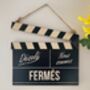 French Wooden Open And Closed Double Sided Clapper Board Sign, thumbnail 5 of 6