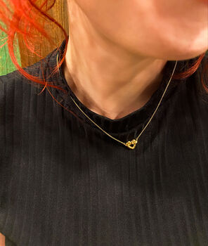 Gold Plated Sterling Silver Loveknot Necklace, 2 of 3