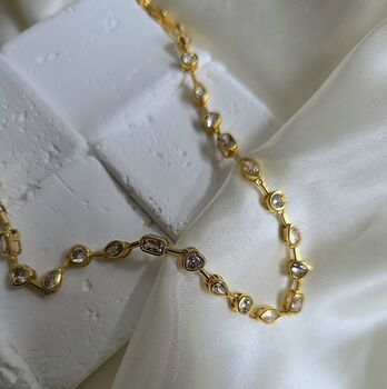 Multishape Bezel Tennis Bracelet In 16k Gold, 6 of 6