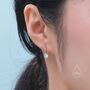 Sterling Silver Dangle Cz Huggie Hoop Earrings With Sleeper Hoops, thumbnail 2 of 12