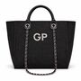 Personalised Black Large Custom Chain Initial Tote Bag, thumbnail 1 of 8