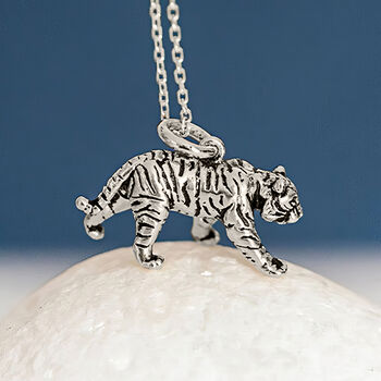Sterling Silver Tiger Necklace, 2 of 12