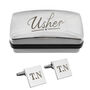 Personalised Usher Wedding Cufflinks And Box Set, thumbnail 3 of 3