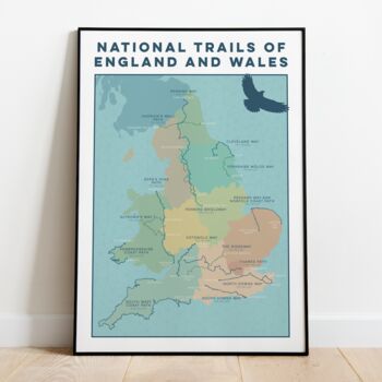 National Trails Of England And Wales Map Art Print, 5 of 8