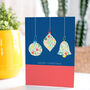 Kitsch And Floral Christmas Baubles Card, thumbnail 1 of 2