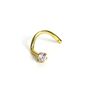 9ct Gold Nose Screw With One.6mm Round Clear Cz Crystal, thumbnail 2 of 3
