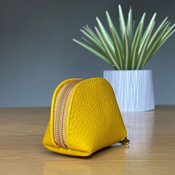 Leather Coin Purse In Mustard, 2 of 2