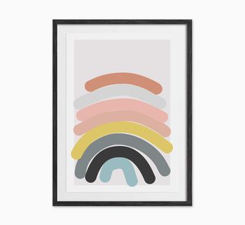 Abstract Blue Rainbow Art Print, 3 of 3