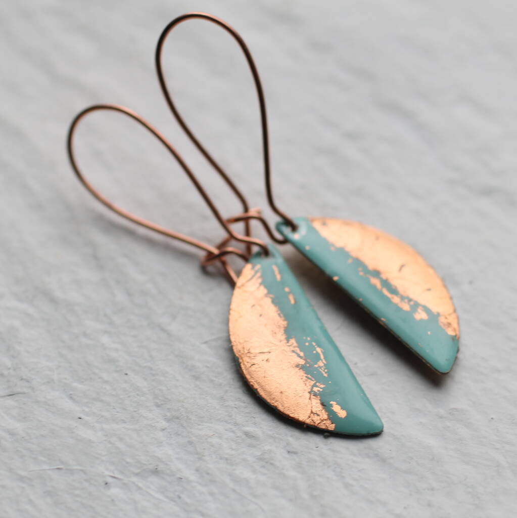 Seafoam Turquoise Copper Earrings, 1 of 6