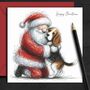 Beagle Dog Christmas Card, Together With Father Christmas, thumbnail 1 of 2