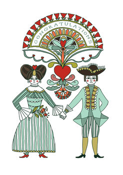 Folk Art Wedding Card, 2 of 2