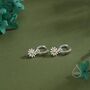 Aster Flower Charmed Hoop Earrings In Sterling Silver, thumbnail 4 of 11