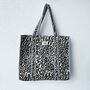Tote Bag Cotton Leopard Print Quilted Beach Bag, thumbnail 2 of 6