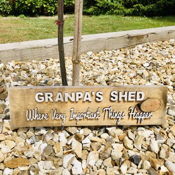 Personalised Grandad's Shed Important Reclaimed Wood, 3 of 7
